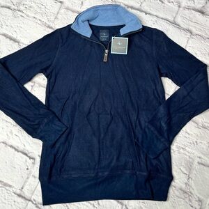 Tailor Byrd boys blue quarter zip pullover sweatshirt  navy new size large